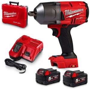 MILWAUKEE 18V FUEL 2 X 5.0Ah 1/2inch High Torque Impact Wrench with Pin Detent Kit M18FHIWP12-502C MILWAUKEE 18V FUEL 2 X 5.0Ah 1/2inch High Torque Impact Wrench with Pin Detent Kit M18FHIWP12-502C