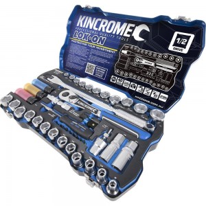 KINCROME 45 Piece 1/2inch Drive Metric/AF Socket Set Lok On K27025