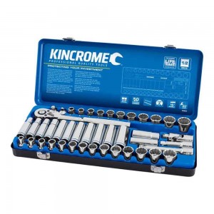 KINCROME 1/2inch Drive Socket Set Deep/Standard Metric & Imperial 45 Piece K28024