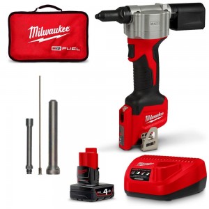 MILWAUKEE 12V 1 x 4.0Ah Rivet Tool Kit M12BPRT-401B MILWAUKEE 12V 1 x 4.0Ah Rivet Tool Kit M12BPRT-401B