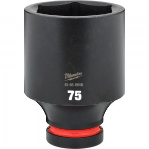 MILWAUKEE SHOCKWAVE 1inch Drive 75mm Deep 6 Point Impact Socket 49666646 MILWAUKEE SHOCKWAVE 1inch Drive 75mm Deep 6 Point Impact Socket 49666646