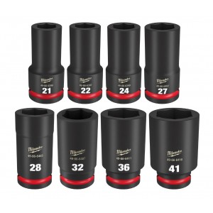MILWAUKEE 8 Piece 3/4inch Drive 6 Point Shockwave Metric Deep Impact Socket Set 49667055 MILWAUKEE 8 Piece 3/4inch Drive 6 Point Shockwave Metric Deep Impact Socket Set 49667055