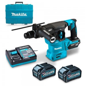 MAKITA 40V Max XGT Brushless 2 x 4.0Ah 30mm SDS Plus Rotary Hammer Kit HR008GM201